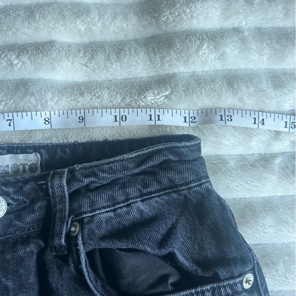 TopShop Moto Crop Womens US26 Black Wide Leg Raw Hem Jeans - Picture 9 of 9